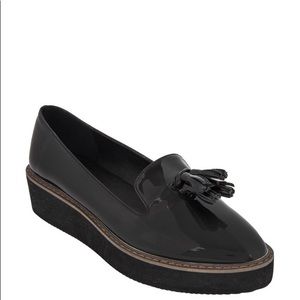 Tassel Patent Platform Wedge Loafers